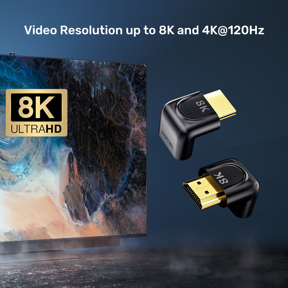 8K HDMI 90 and 270 Degree Right Angle Adapter