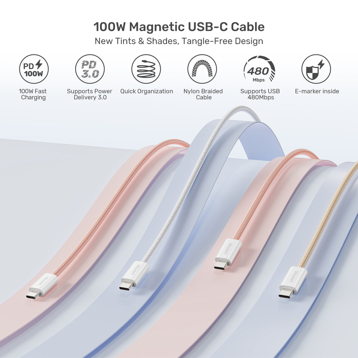 100W Magnetic USB-C Cable