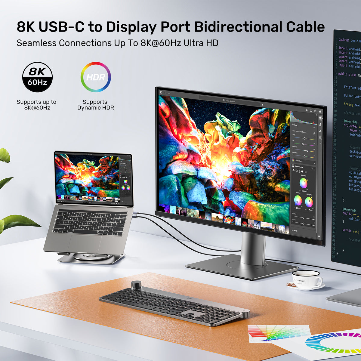 8K USB-C to DisplayPort Bidirectional Cable