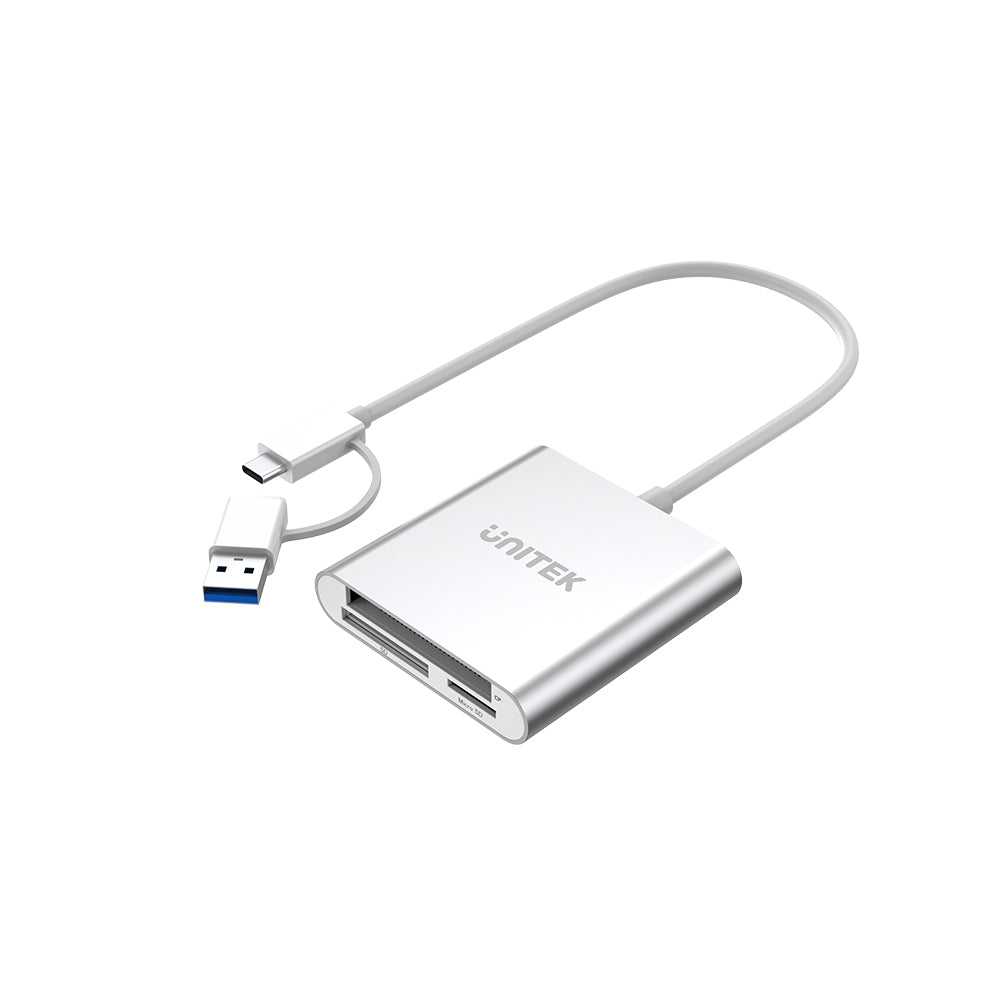 USB 3.0 3 Ports Memory Card Reader with USB-C Adapter